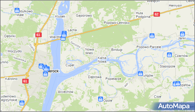 mapa Kania Nowa, Kania Nowa na mapie Targeo