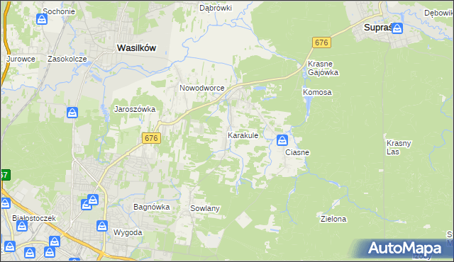 mapa Karakule, Karakule na mapie Targeo