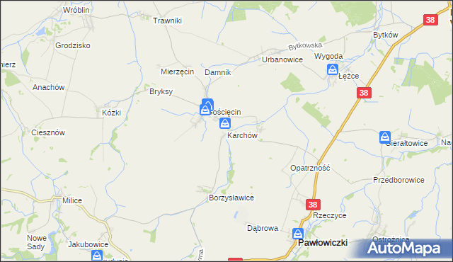 mapa Karchów, Karchów na mapie Targeo