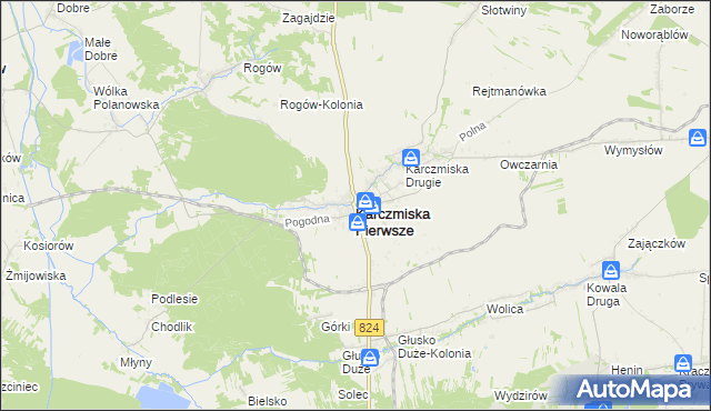 mapa Karczmiska Pierwsze, Karczmiska Pierwsze na mapie Targeo