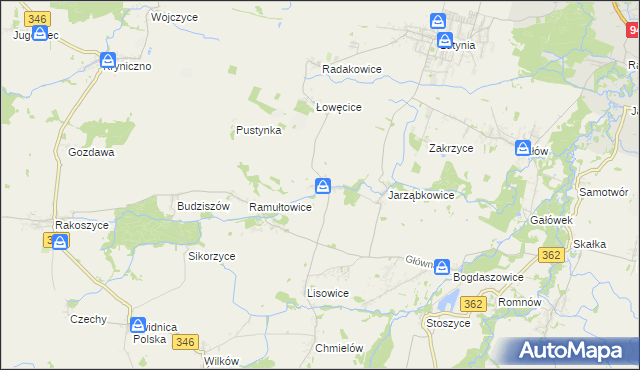 mapa Karczyce, Karczyce na mapie Targeo