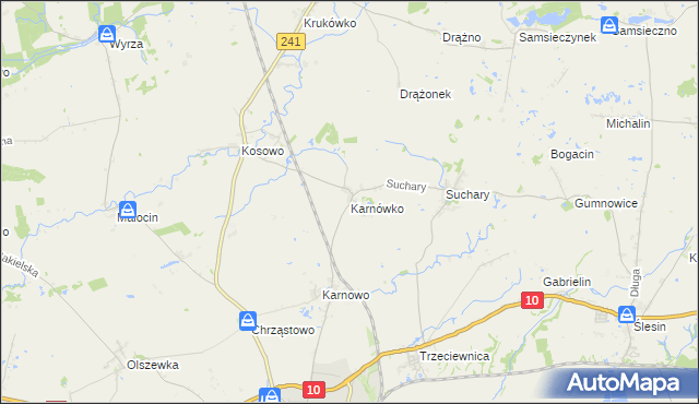 mapa Karnówko, Karnówko na mapie Targeo