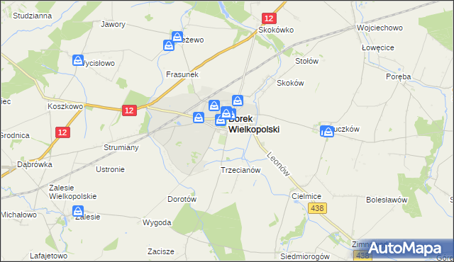 mapa Karolew gmina Borek Wielkopolski, Karolew gmina Borek Wielkopolski na mapie Targeo