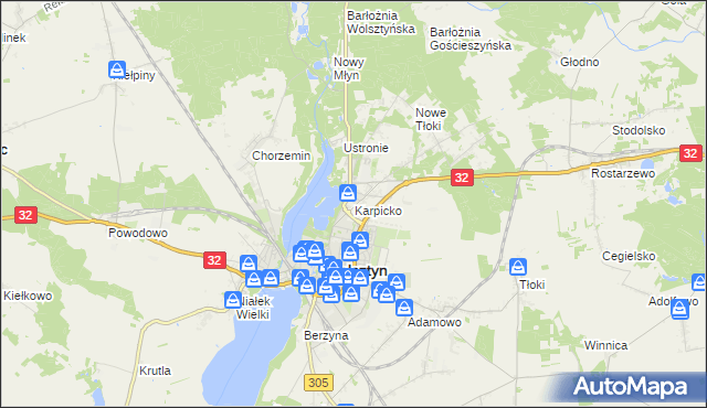 mapa Karpicko, Karpicko na mapie Targeo