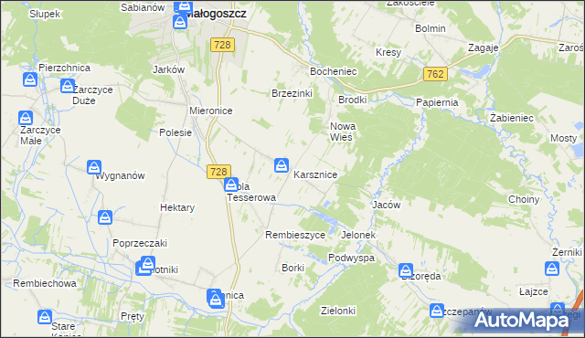 mapa Karsznice gmina Małogoszcz, Karsznice gmina Małogoszcz na mapie Targeo