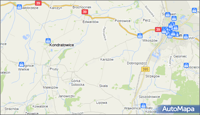 mapa Karszów, Karszów na mapie Targeo
