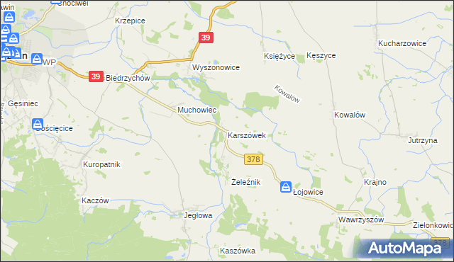 mapa Karszówek, Karszówek na mapie Targeo