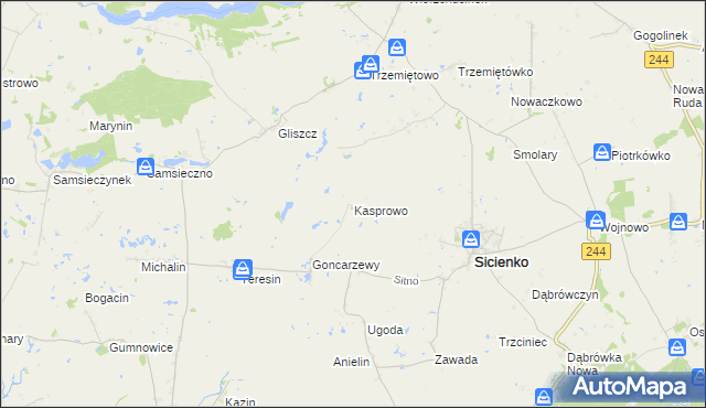 mapa Kasprowo, Kasprowo na mapie Targeo