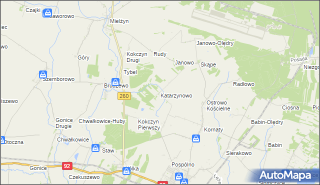 mapa Katarzynowo gmina Strzałkowo, Katarzynowo gmina Strzałkowo na mapie Targeo
