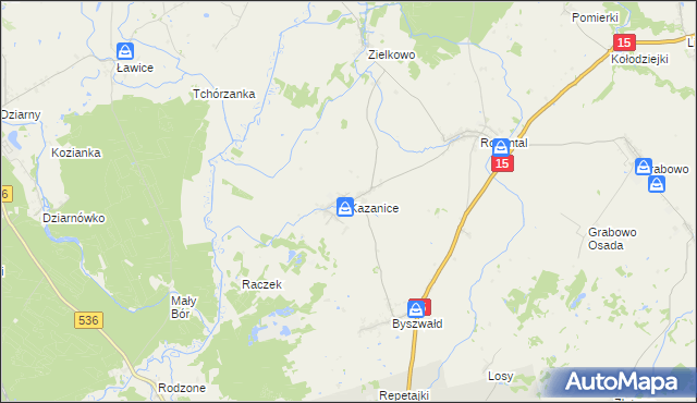 mapa Kazanice, Kazanice na mapie Targeo