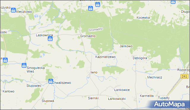 mapa Kazimierzewo gmina Kcynia, Kazimierzewo gmina Kcynia na mapie Targeo