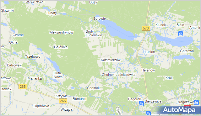 mapa Kazimierzów gmina Gostynin, Kazimierzów gmina Gostynin na mapie Targeo
