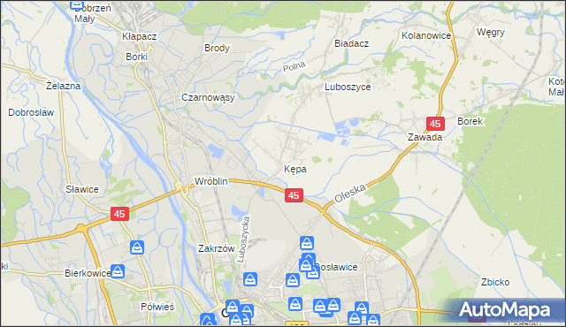 mapa Kępa gmina Łubniany, Kępa gmina Łubniany na mapie Targeo