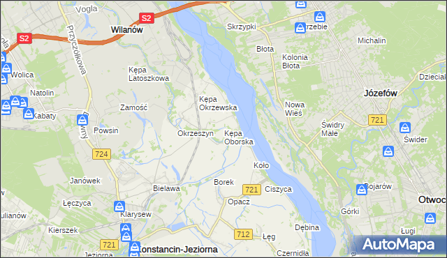 mapa Kępa Oborska, Kępa Oborska na mapie Targeo