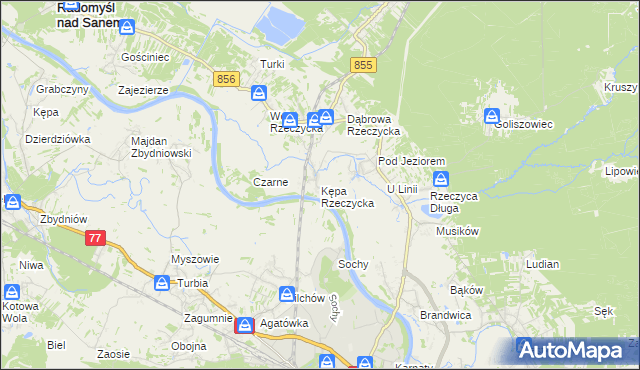 mapa Kępa Rzeczycka, Kępa Rzeczycka na mapie Targeo