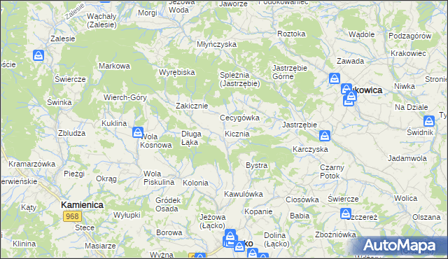 mapa Kicznia, Kicznia na mapie Targeo
