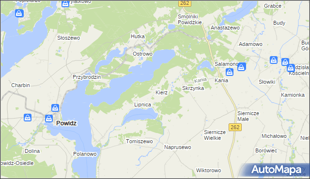 mapa Kierz gmina Ostrowite, Kierz gmina Ostrowite na mapie Targeo