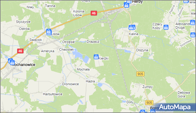 mapa Kierzki gmina Herby, Kierzki gmina Herby na mapie Targeo