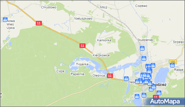 mapa Kierzkowice, Kierzkowice na mapie Targeo