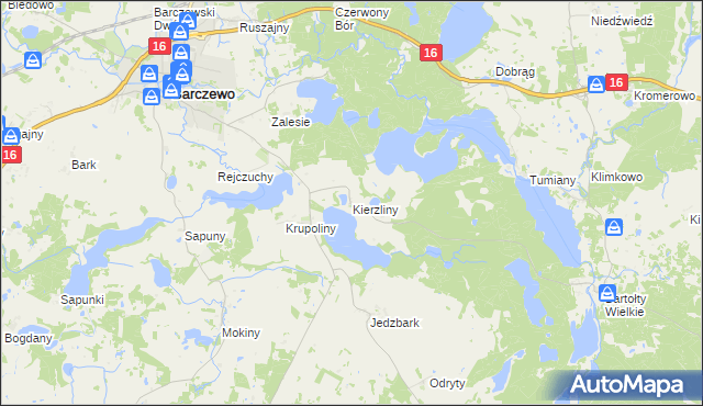 mapa Kierzliny, Kierzliny na mapie Targeo