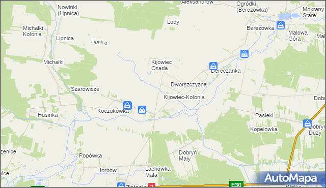 mapa Kijowiec-Kolonia, Kijowiec-Kolonia na mapie Targeo