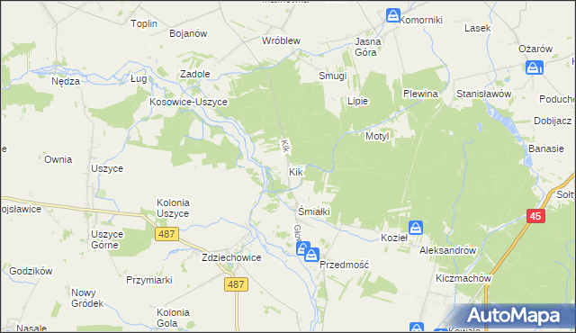 mapa Kik, Kik na mapie Targeo