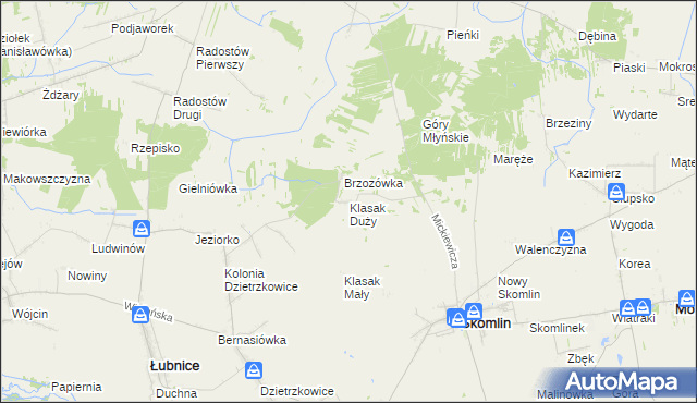 mapa Klasak Duży, Klasak Duży na mapie Targeo