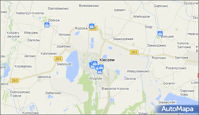 mapa Kleczew, Kleczew na mapie Targeo