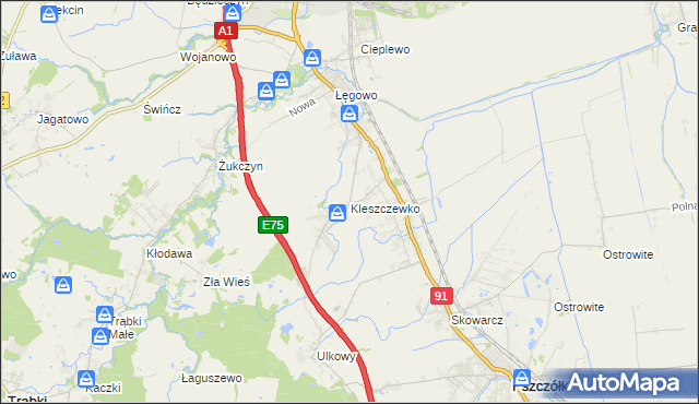mapa Kleszczewko, Kleszczewko na mapie Targeo