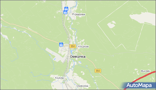 mapa Kliczków, Kliczków na mapie Targeo