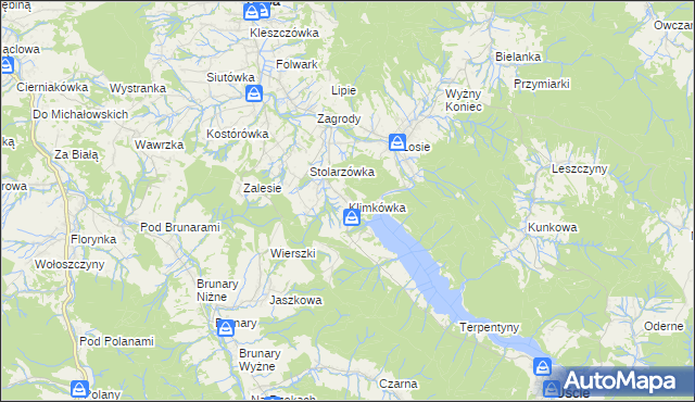 mapa Klimkówka gmina Ropa, Klimkówka gmina Ropa na mapie Targeo