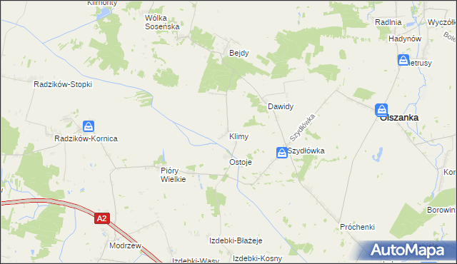 mapa Klimy gmina Olszanka, Klimy gmina Olszanka na mapie Targeo