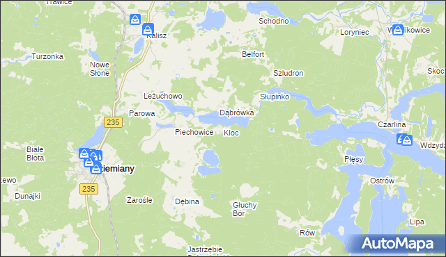 mapa Kloc, Kloc na mapie Targeo