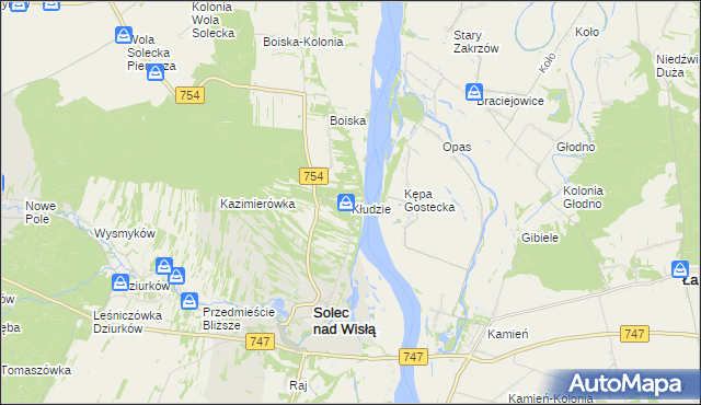 mapa Kłudzie, Kłudzie na mapie Targeo