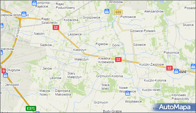 mapa Klwatka Królewska, Klwatka Królewska na mapie Targeo