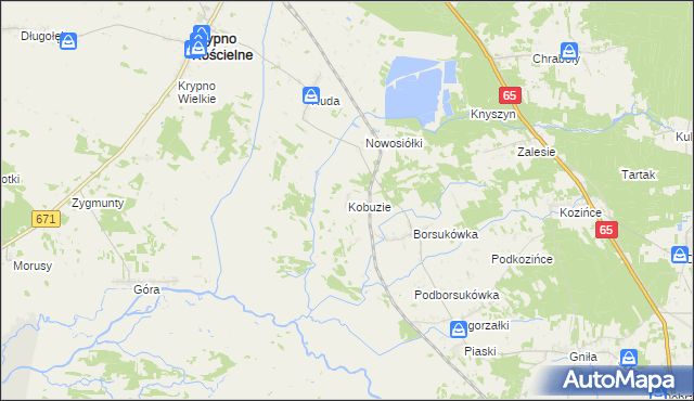 mapa Kobuzie gmina Dobrzyniewo Duże, Kobuzie gmina Dobrzyniewo Duże na mapie Targeo