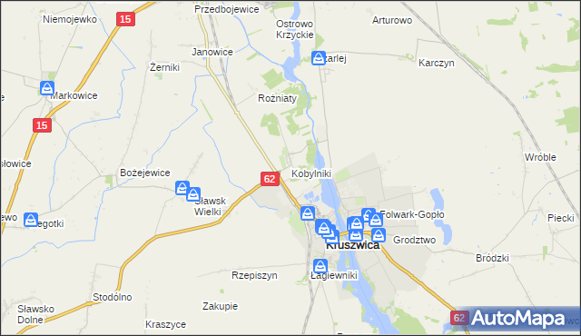 mapa Kobylniki gmina Kruszwica, Kobylniki gmina Kruszwica na mapie Targeo
