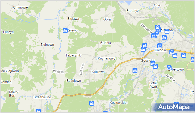 mapa Kochanowo gmina Luzino, Kochanowo gmina Luzino na mapie Targeo