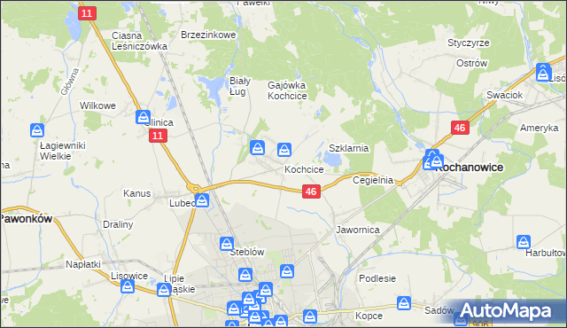 mapa Kochcice, Kochcice na mapie Targeo