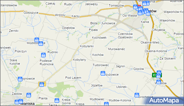 mapa Kochów gmina Opatów, Kochów gmina Opatów na mapie Targeo