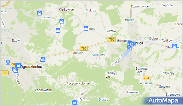 mapa Kocikowa, Kocikowa na mapie Targeo