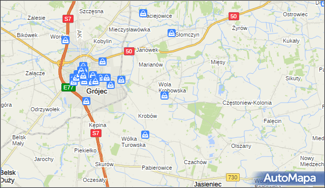 mapa Kociszew gmina Grójec, Kociszew gmina Grójec na mapie Targeo
