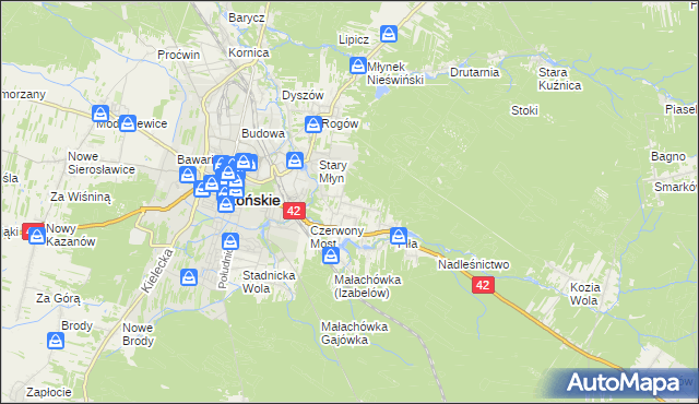 mapa Koczwara, Koczwara na mapie Targeo