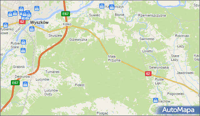 mapa Kokoszczyzna, Kokoszczyzna na mapie Targeo