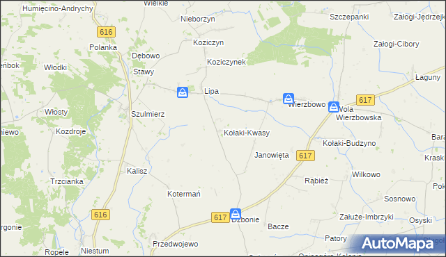 mapa Kołaki-Kwasy, Kołaki-Kwasy na mapie Targeo