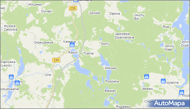 mapa Kolano gmina Dziemiany, Kolano gmina Dziemiany na mapie Targeo