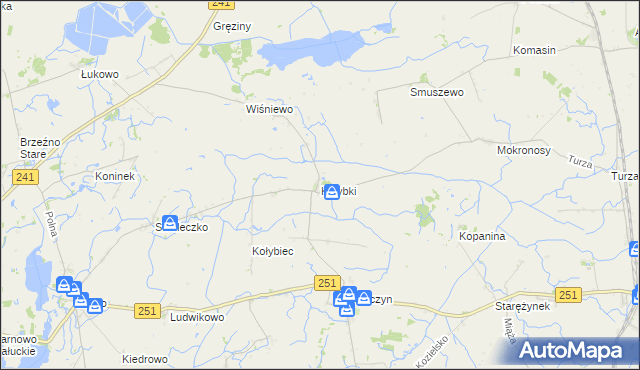 mapa Kołybki, Kołybki na mapie Targeo
