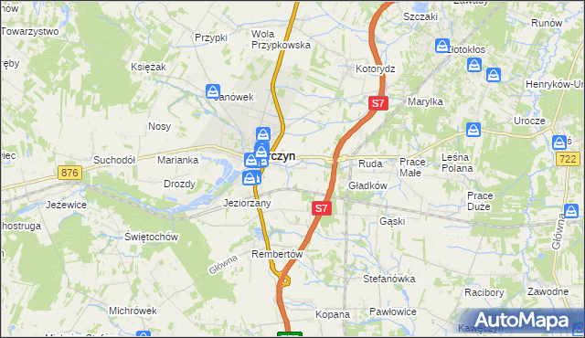 mapa Komorniki gmina Tarczyn, Komorniki gmina Tarczyn na mapie Targeo
