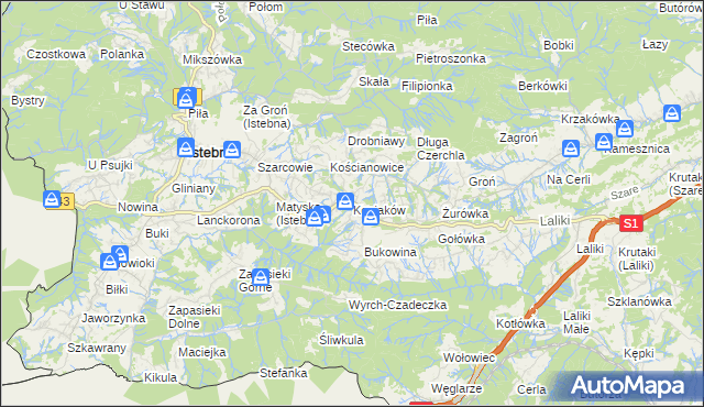 mapa Koniaków, Koniaków na mapie Targeo