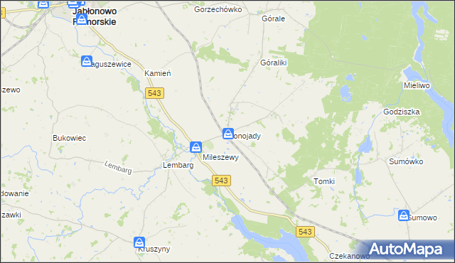 mapa Konojady, Konojady na mapie Targeo